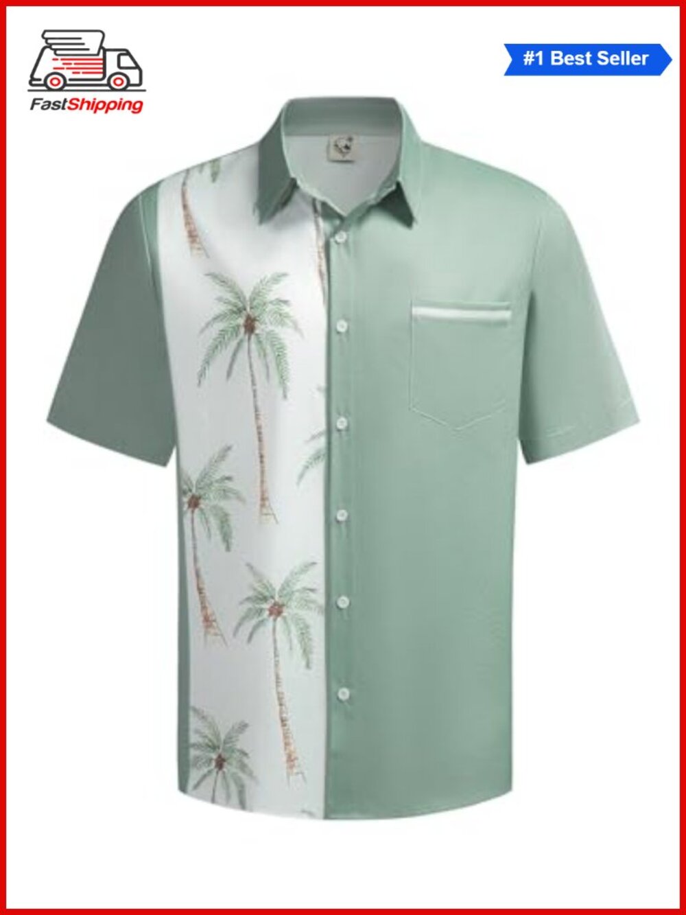 ✨ Men's Hawaiian Shirt Short Sleeve Coconut Print Button Down Beach Casual